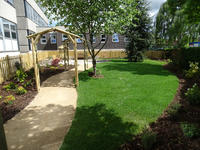 newly landscaped memorial garden at Barnsley Hospital